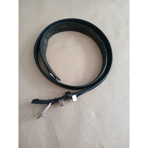 Tony Lama Belt 42" Southwestern Silver Hardware Braided Leather Brown - Picture 2 of 8